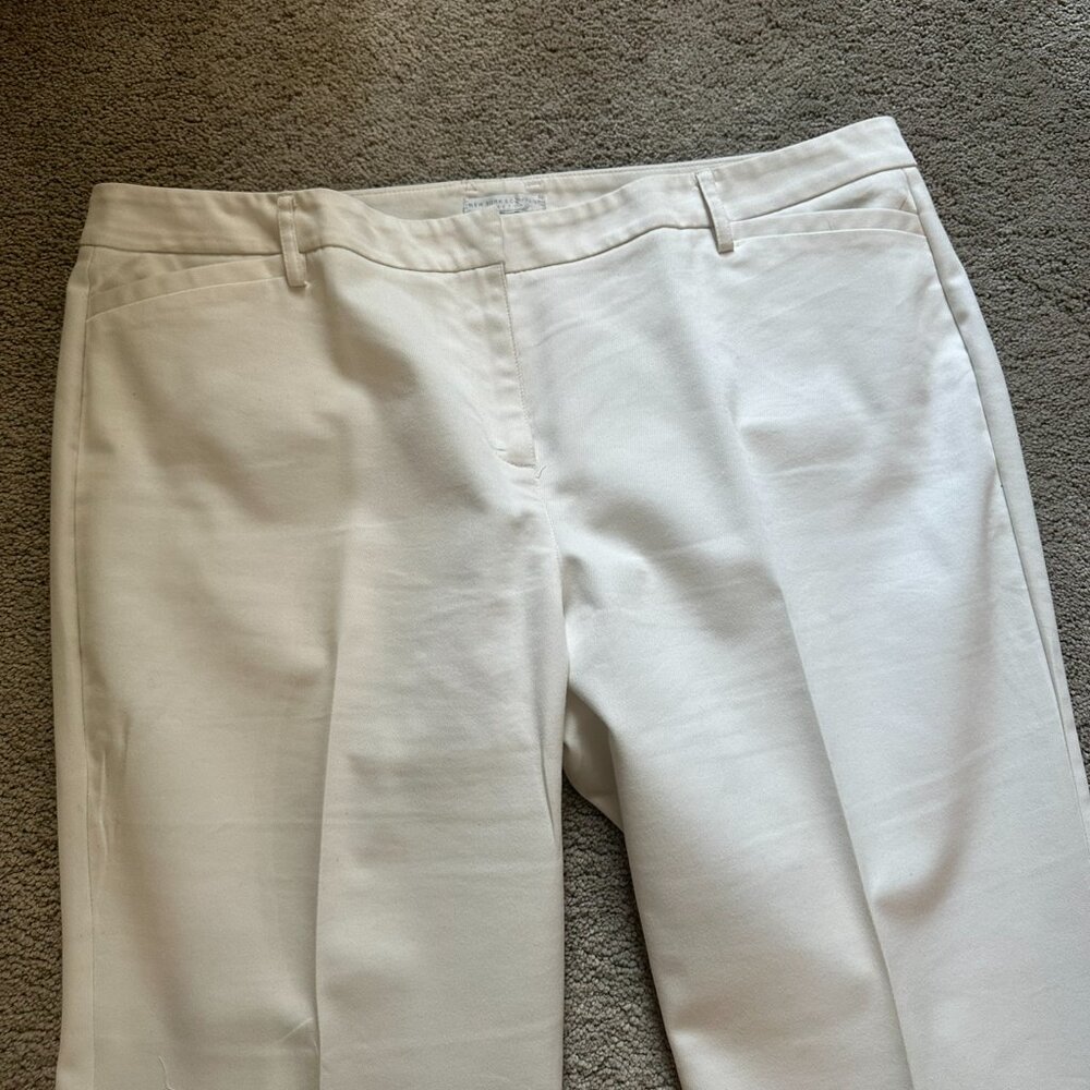 New York & Company Off White Stretch Wide Leg Pants Size 18T - Picture 3 of 6